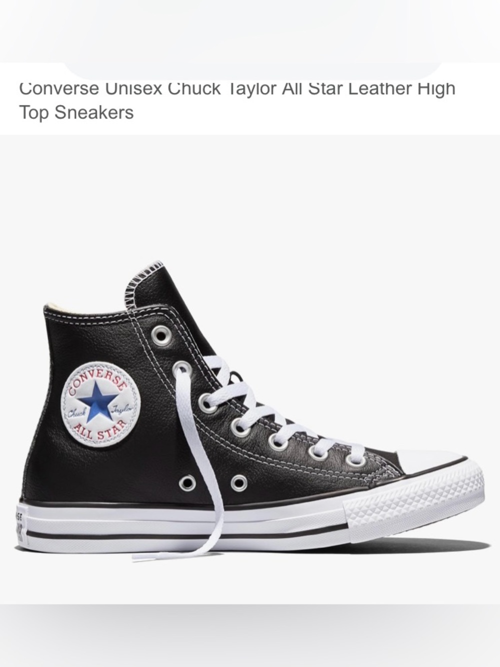 Converse Chuck Taylor Leather High Top UNISEX 
WO’S-81/2 -Men’s 61/2
Black